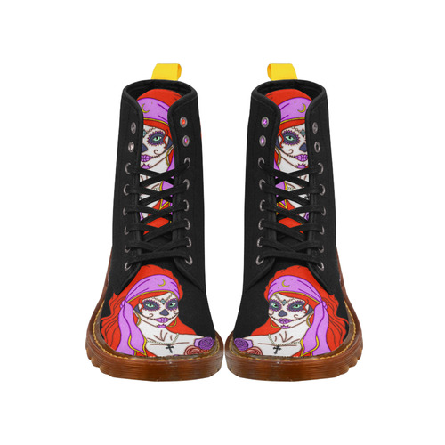 Gypsy Sugar Skull Black Martin Boots For Women Model 1203H