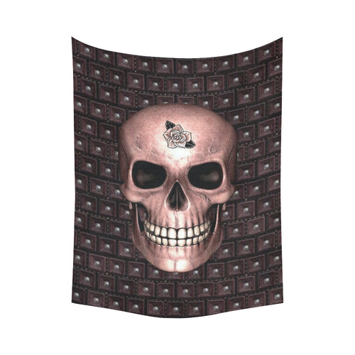317 new Skull I by JamColors Cotton Linen Wall Tapestry 60"x 80"