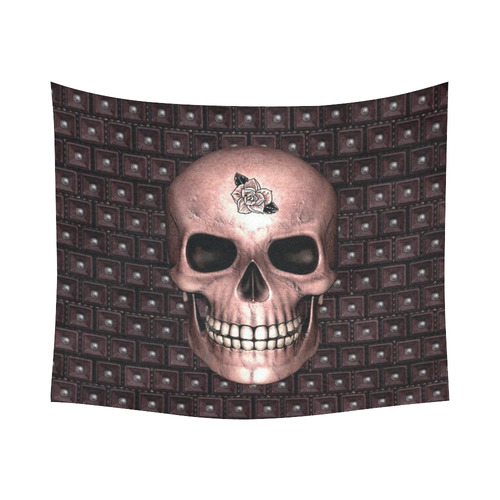 317 new Skull I by JamColors Cotton Linen Wall Tapestry 60"x 51"