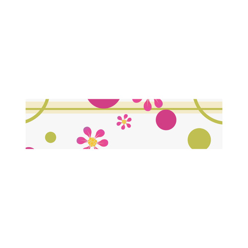 Flowers Dots Stripes Pink Green Cosmetic Bag/Large (Model 1658)