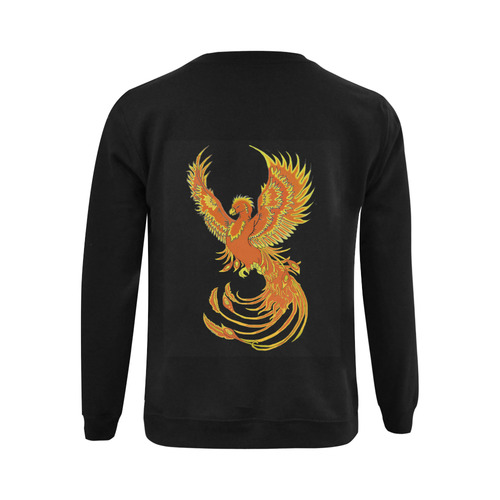 Phoenix Rising Black Gildan Crewneck Sweatshirt(NEW) (Model H01)