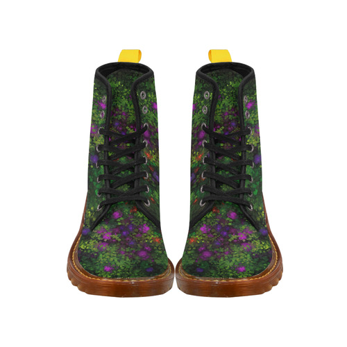 Wild Rose Garden, Oil painting. Red, purple, green Martin Boots For Men Model 1203H