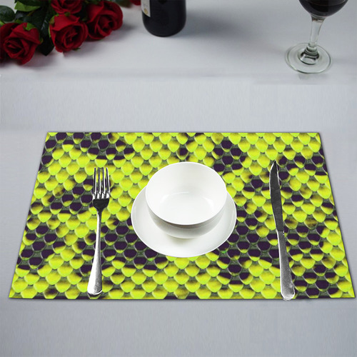 Snake Pattern A yellow by JamColors Placemat 12’’ x 18’’ (Set of 6)