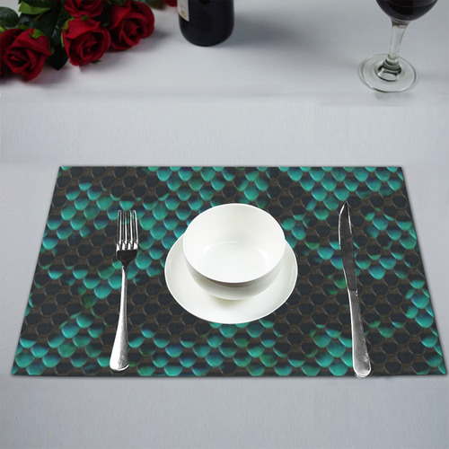 Snake Pattern B by JamColors Placemat 12’’ x 18’’ (Two Pieces)