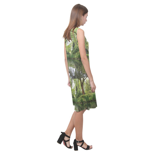 Japanese Garden in Leverkusen Sleeveless Splicing Shift Dress(Model D17)