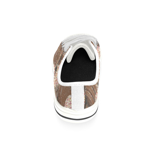 Chocolate Low Top Canvas Shoes for Kid (Model 018)