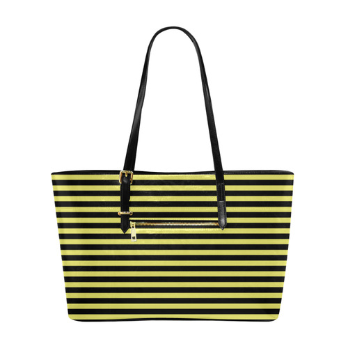 Black and Yellow Bee Stripes Euramerican Tote Bag/Large (Model 1656)