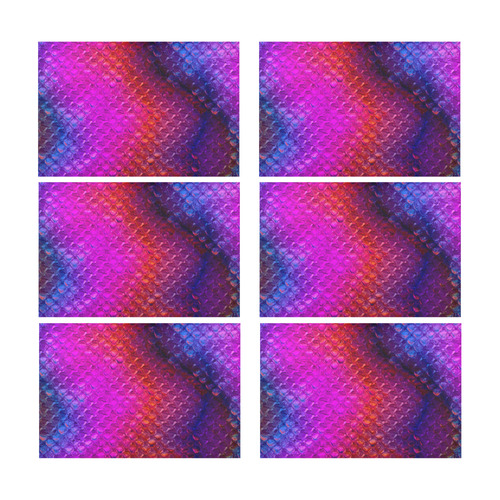 Chrome Snake Pattern C by JamColors Placemat 12’’ x 18’’ (Set of 6)