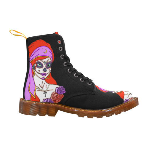 Gypsy Sugar Skull Black Martin Boots For Women Model 1203H