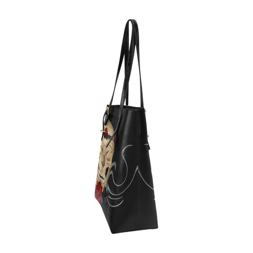 Queen Of Roses Gothic Skull Euramerican Tote Bag/Small (Model 1655)