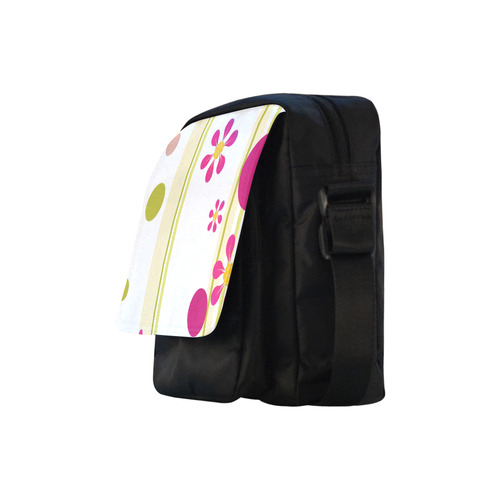 Flowers Dots Pink Green Crossbody Nylon Bags (Model 1633)