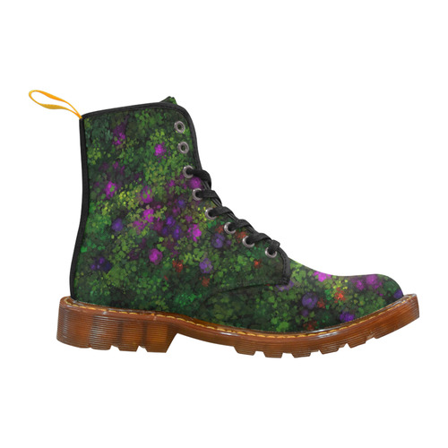 Wild Rose Garden, Oil painting. Red, purple, green Martin Boots For Men Model 1203H