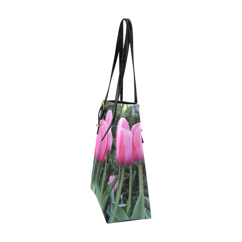 Pink Spring Tulips Euramerican Tote Bag/Small (Model 1655)