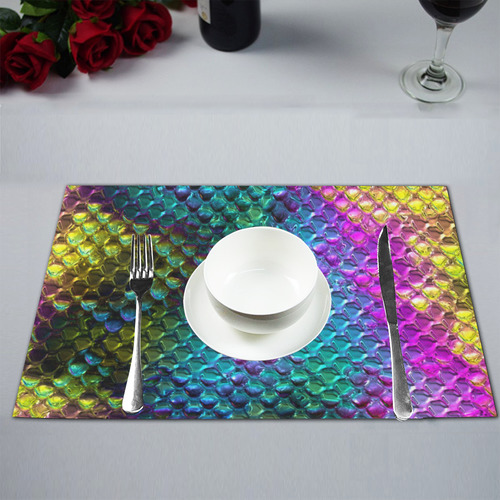 Chrome Snake Pattern A by JamColors Placemat 12’’ x 18’’ (Two Pieces)