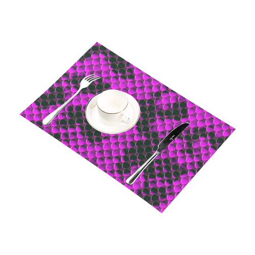 Snake Pattern A hot pink by JamColors Placemat 12’’ x 18’’ (Set of 4)