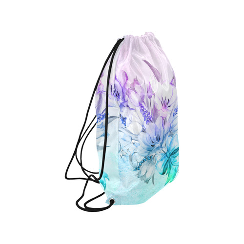 Wonderful flowers in soft watercolors Small Drawstring Bag Model 1604 (Twin Sides) 11"(W) * 17.7"(H)