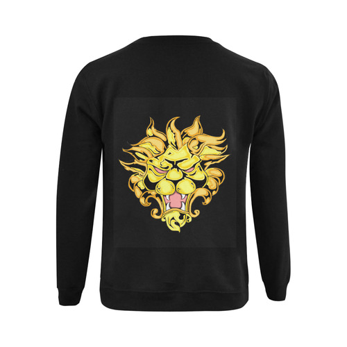 Golden Lion Black Gildan Crewneck Sweatshirt(NEW) (Model H01)