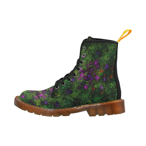 Wild Rose Garden, Oil painting. Red, purple, green Martin Boots For Men Model 1203H