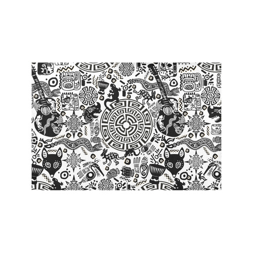 Tribal Mandala Mayan Art Print Placemat Set Placemat 12’’ x 18’’ (Set of 6)
