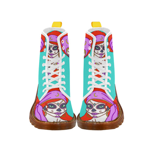 Gypsy Sugar Skull Turquoise Martin Boots For Women Model 1203H