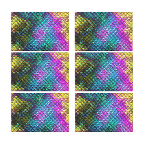 Chrome Snake Pattern A by JamColors Placemat 12’’ x 18’’ (Set of 6)