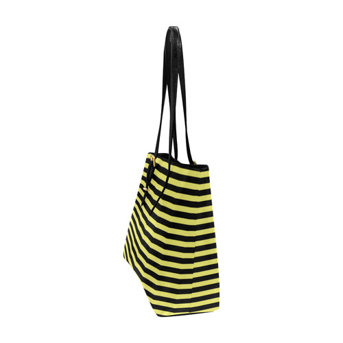 Black and Yellow Bee Stripes Euramerican Tote Bag/Large (Model 1656)