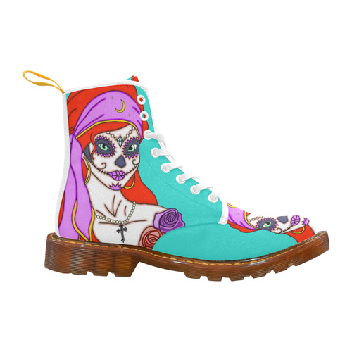 Gypsy Sugar Skull Turquoise Martin Boots For Women Model 1203H