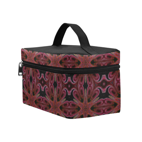 Maroon and Black Abstract Lunch Bag/Large (Model 1658)