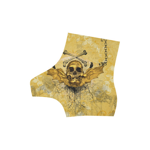 Awesome skull in golden colors High Grade PU Leather Martin Boots For Women Model 402H