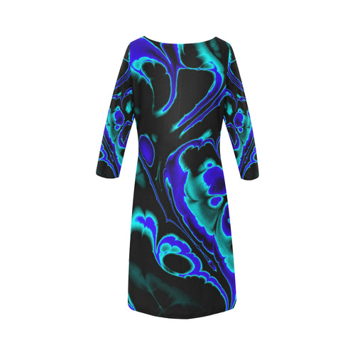 glowing fractal C by JamColors Round Collar Dress (D22)