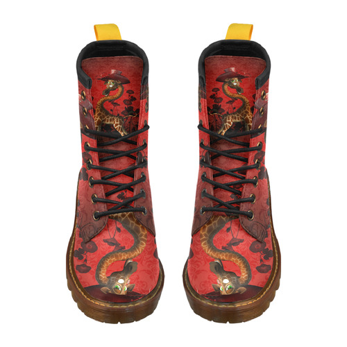 I am a lady, cute giraffe High Grade PU Leather Martin Boots For Women Model 402H