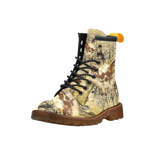 Amazing skull, wings and grunge High Grade PU Leather Martin Boots For Women Model 402H