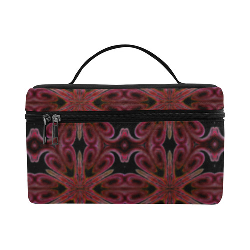 Maroon and Black Abstract Lunch Bag/Large (Model 1658)