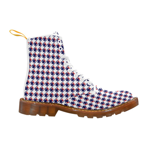 Red White Blue Houndstooth Martin Boots For Women Model 1203H