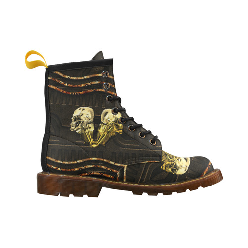 Awesome mechanical skull High Grade PU Leather Martin Boots For Women Model 402H