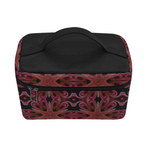 Maroon and Black Abstract Lunch Bag/Large (Model 1658)