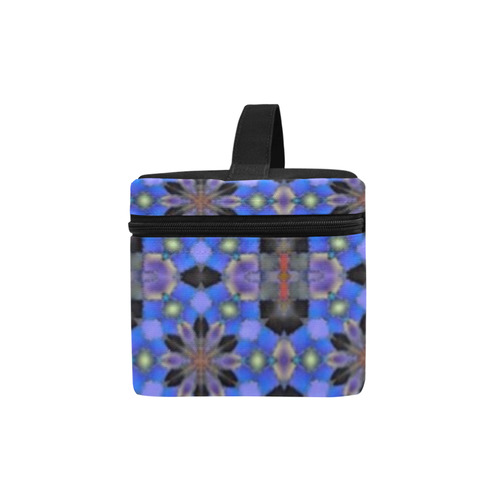 Blue and Black Geometric Lunch Bag/Large (Model 1658)