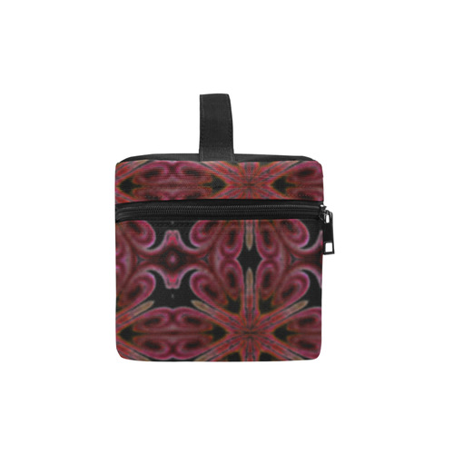 Maroon and Black Abstract Lunch Bag/Large (Model 1658)