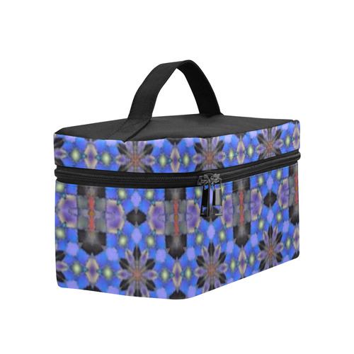 Blue and Black Geometric Lunch Bag/Large (Model 1658)