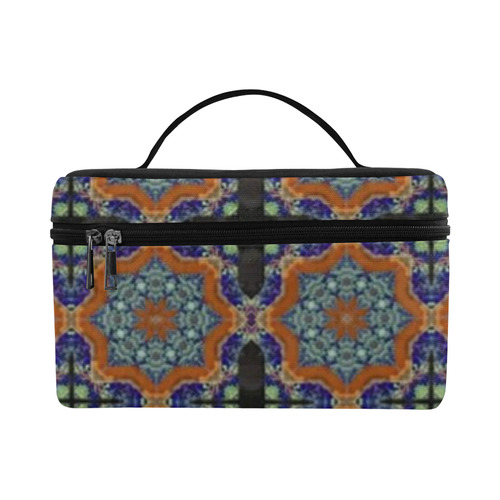 Blue and Brown Abstract Lunch Bag/Large (Model 1658)