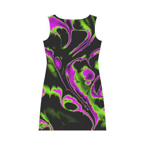 glowing fractal B by JamColors Round Collar Dress (D22)