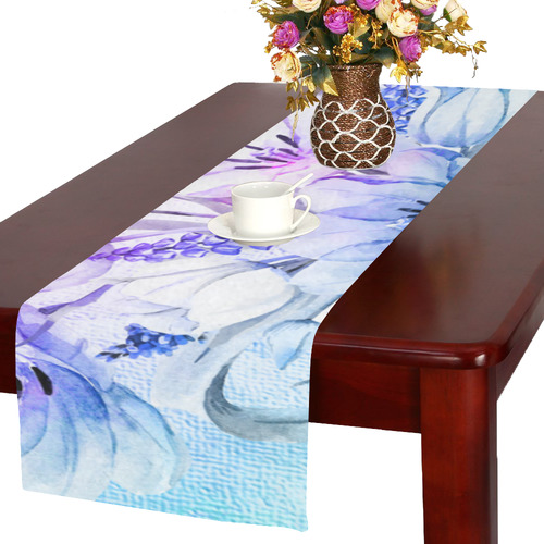 Wonderful flowers in soft watercolors Table Runner 16x72 inch
