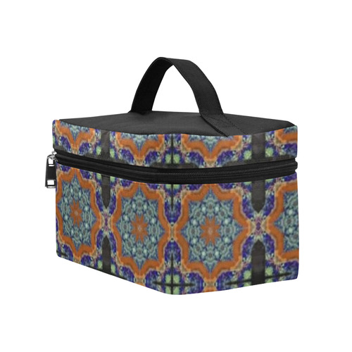 Blue and Brown Abstract Lunch Bag/Large (Model 1658)