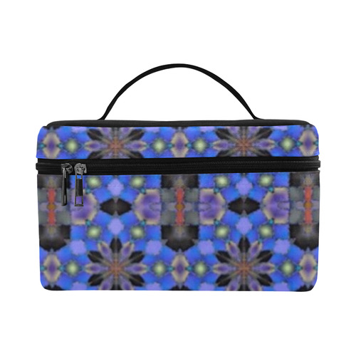 Blue and Black Geometric Lunch Bag/Large (Model 1658)