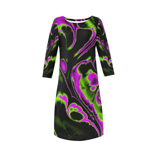 glowing fractal B by JamColors Round Collar Dress (D22)