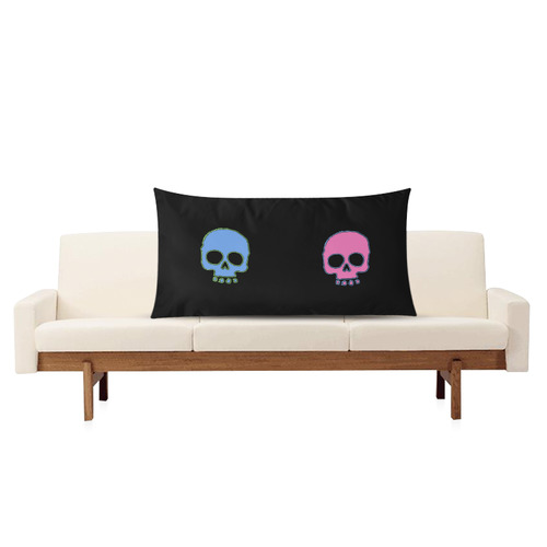 Skull Duo Rectangle Pillow Case 20"x36"(Twin Sides)