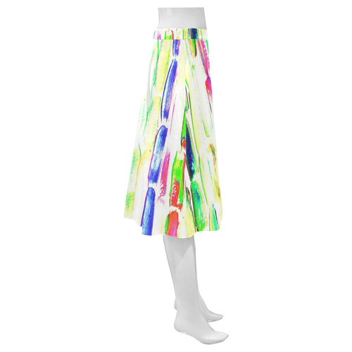 lime Mnemosyne Women's Crepe Skirt (Model D16)