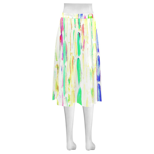 lime Mnemosyne Women's Crepe Skirt (Model D16)