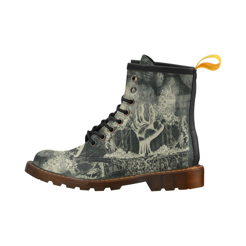 The dark side, skulls High Grade PU Leather Martin Boots For Men Model 402H