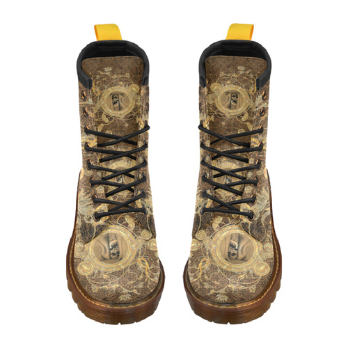 Awesome skull on a button High Grade PU Leather Martin Boots For Men Model 402H
